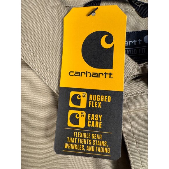 Carhartt Shirt Mens 2XL Brown Rugged Professional Relaxed Canvas Work TW2538-M - Picture 10 of 11